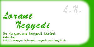 lorant negyedi business card