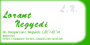 lorant negyedi business card